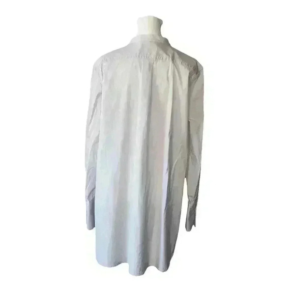 M.M. Lafleur Collarless 1/2 Button Up Tunic Long Sleeve Mandarin Collar - Picture 4 of 13
